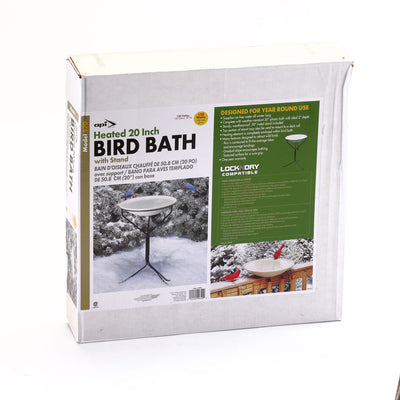 20" Heated Bird Bath with Black Metal Stand - Birds Choice
