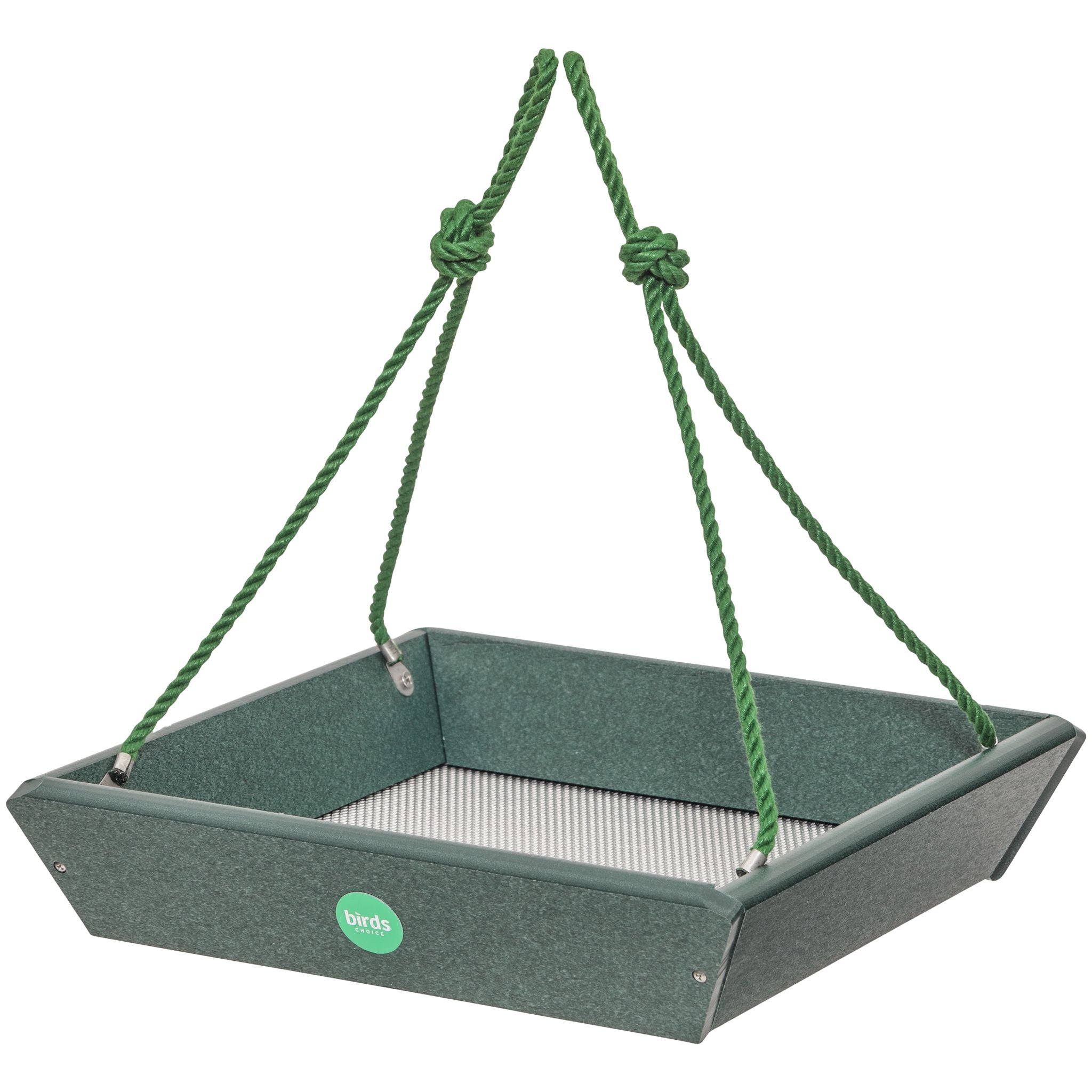 Hanging Tray Bird Feeder Color Pop Collection in Evergreen Recycled Plastic