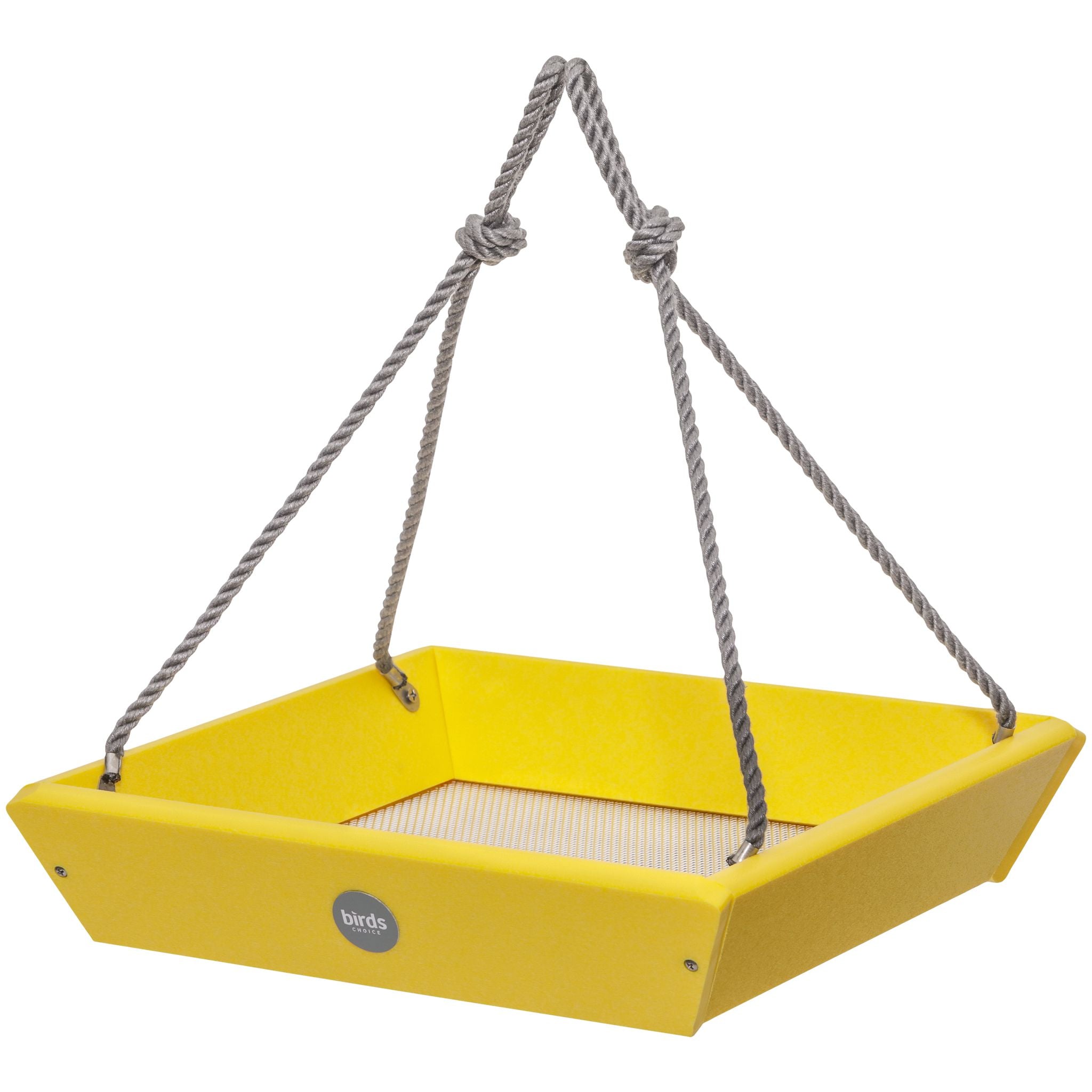 Hanging Tray Bird Feeder Color Pop Collection in Yellow Recycled Plastic