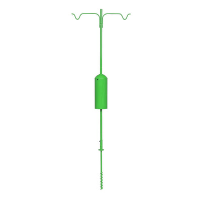 2 Arm Complete Bird Feeder Pole Set with Squirrel Baffle in Green - Birds Choice