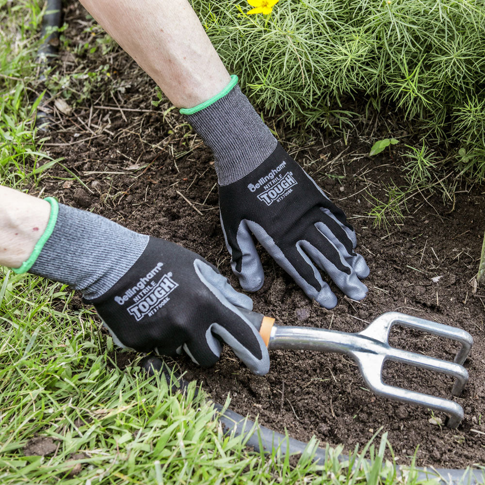 Nitrile Touch Gardening Gloves Black Size Medium - Birds Choice