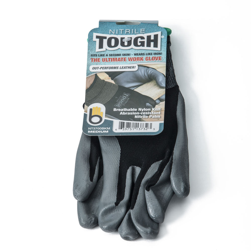 2nd skin gardening gloves Bellingham Glove Black Nitrile Tough Gloves (Medium)