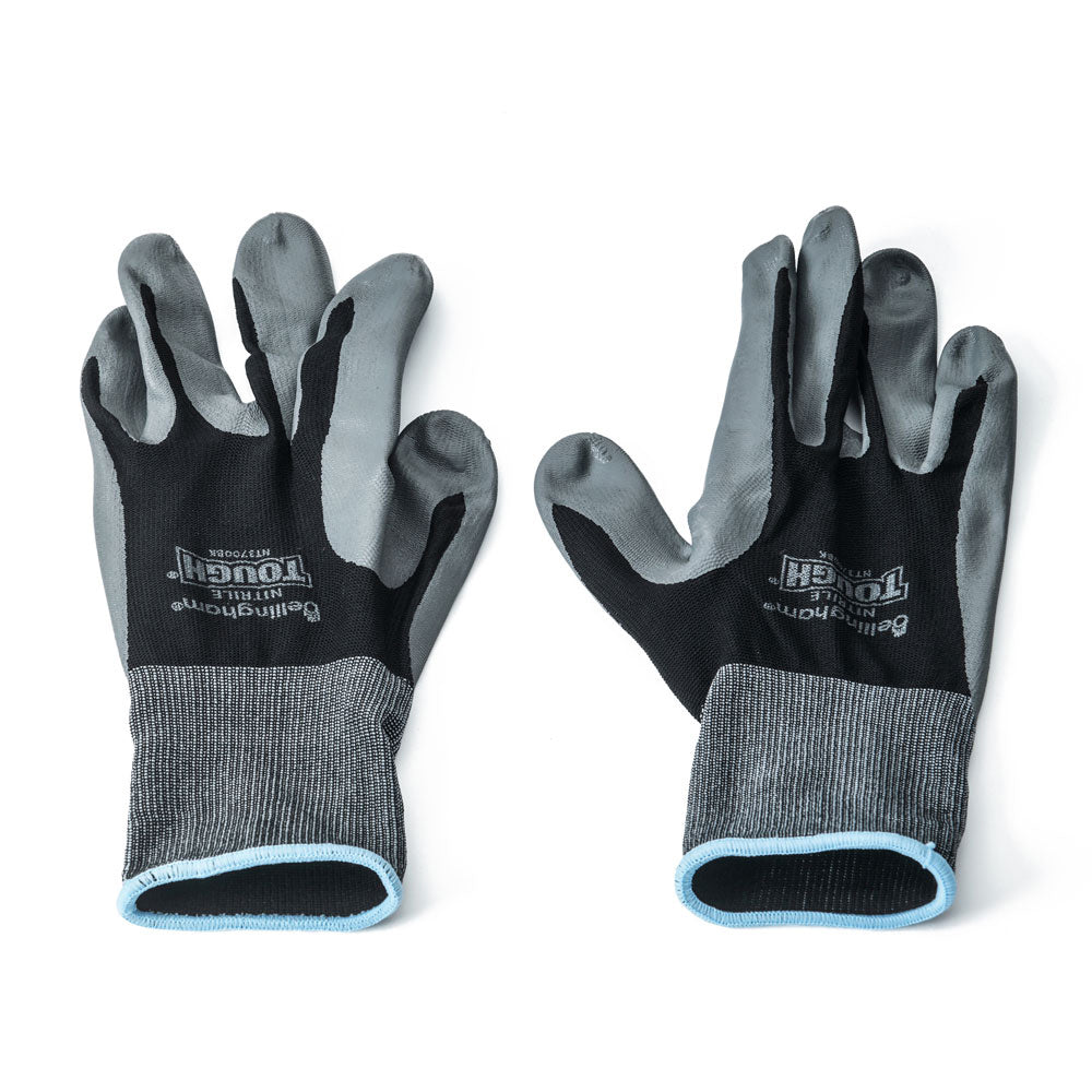black gardening gloves Bellingham Glove Large Black Nitrile Tough Gloves