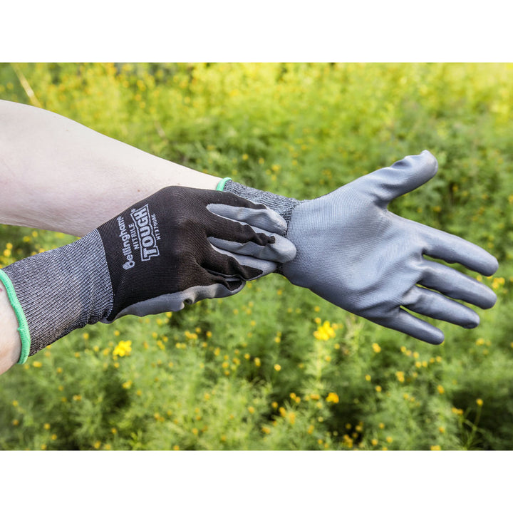 Nitrile Tough Gardening Gloves Black Size X-Large - Birds Choice