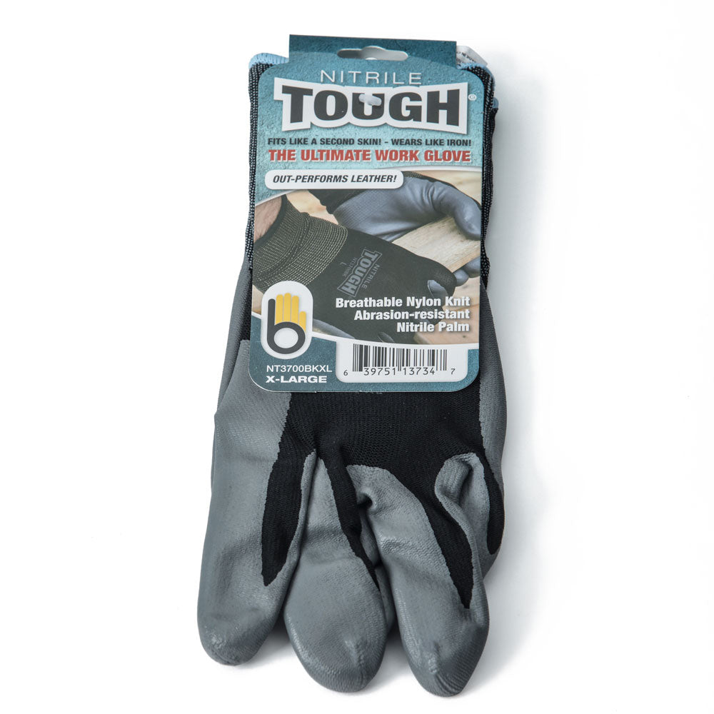 puncture resistant gardening gloves Bellingham Glove Large Black Nitrile Tough Gloves
