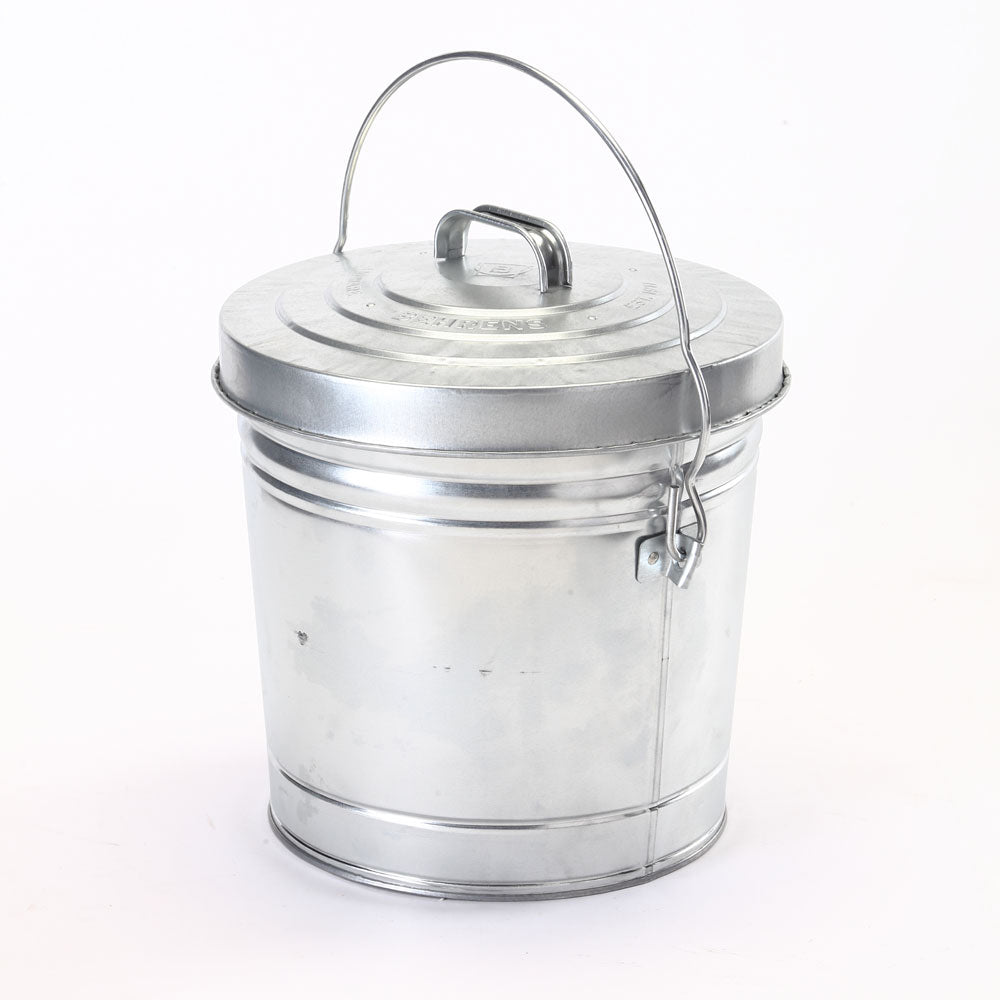 Galvanized Steel Locking Lid Seed Can with Lid - 6 Gallon